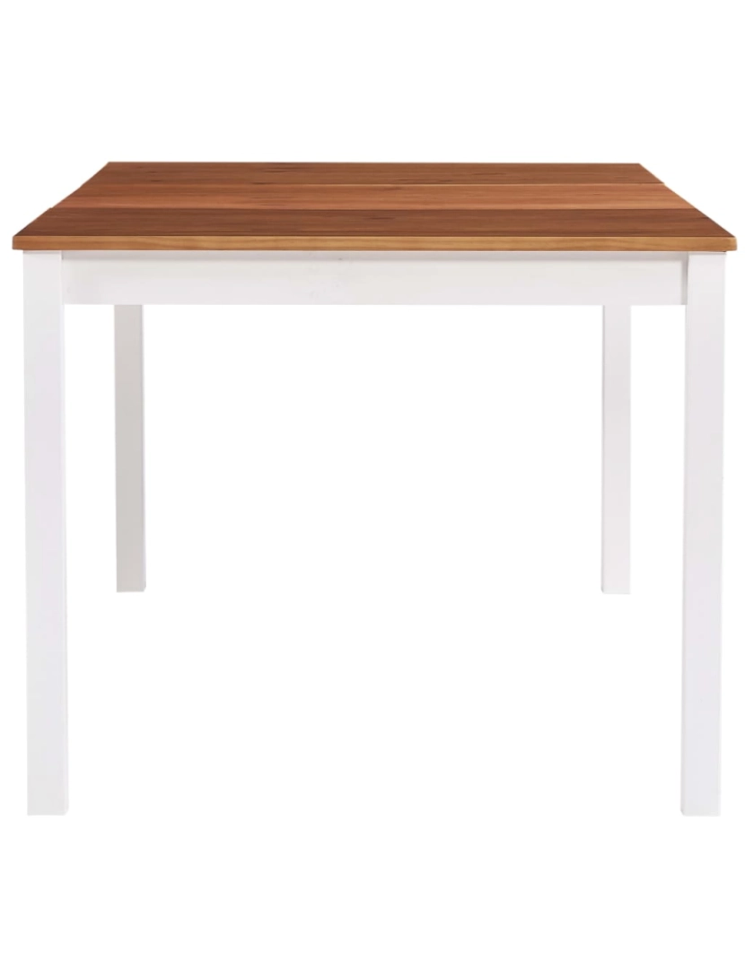 imagem de vidaXL Mesa de jantar 180x90x73 cm madeira de pinho branco e castanho4