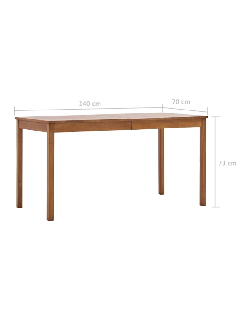 imagem de vidaXL Mesa de jantar 140x70x73 cm madeira de pinho castanho mel7