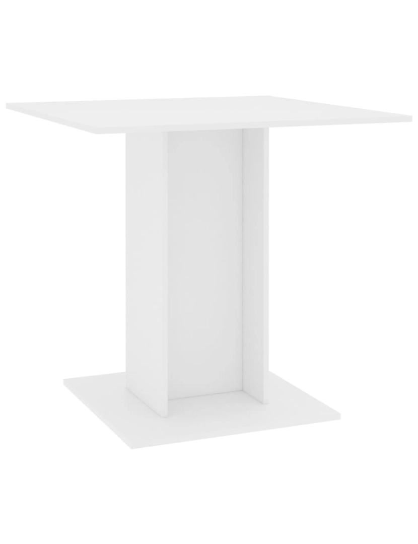 imagem de vidaXL Mesa de jantar 80x80x75 cm contraplacado branco1