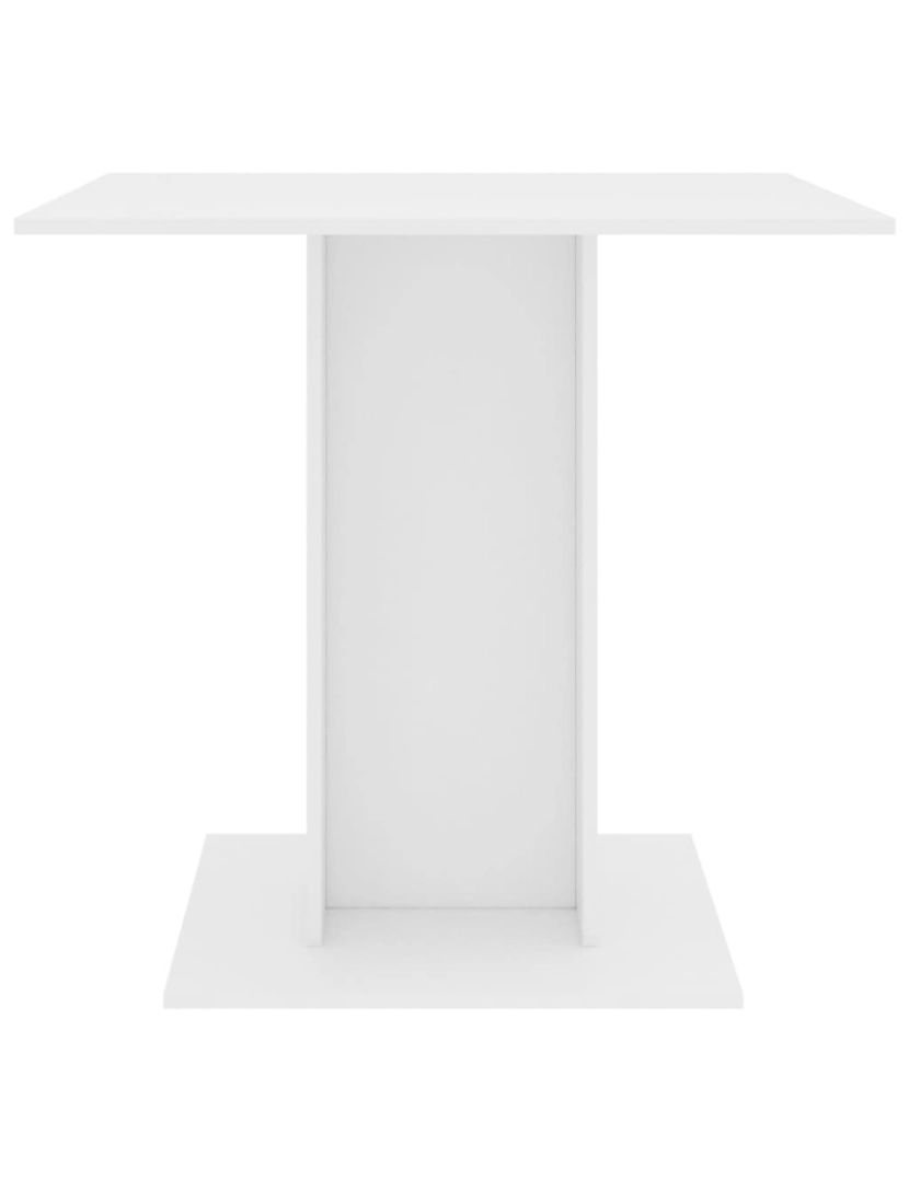 imagem de vidaXL Mesa de jantar 80x80x75 cm contraplacado branco4