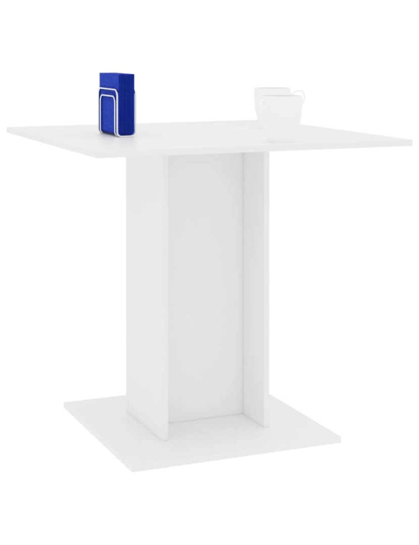 imagem de vidaXL Mesa de jantar 80x80x75 cm contraplacado branco6