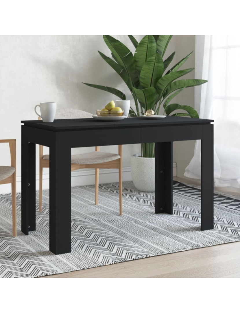 imagem de vidaXL Mesa de jantar 120x60x76 cm contraplacado preto2