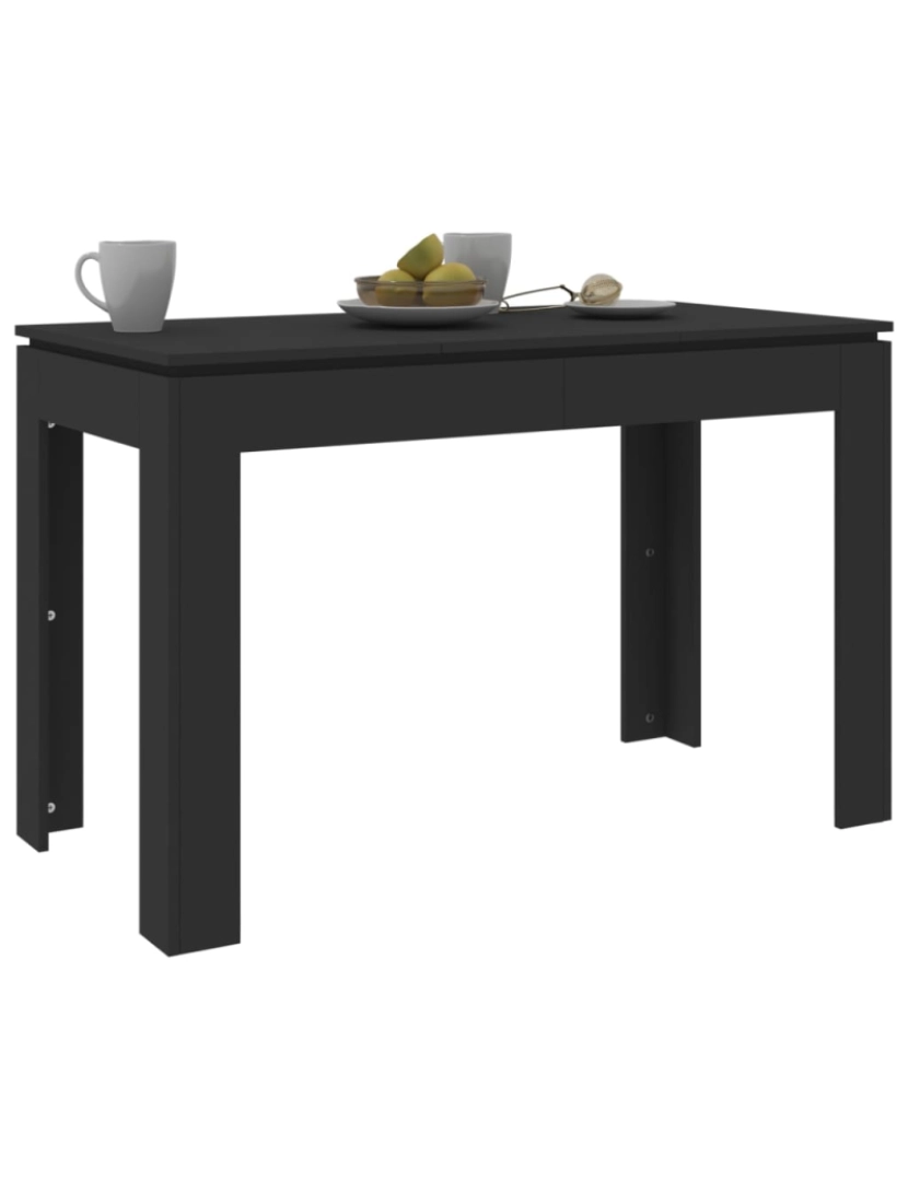 imagem de vidaXL Mesa de jantar 120x60x76 cm contraplacado preto4