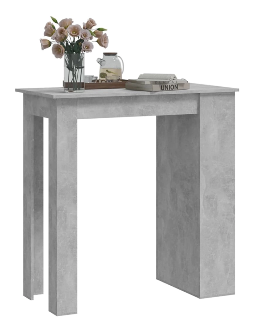 imagem de vidaXL Mesa de bar com prateleira 102x50x103,5 cm cinza cimento5