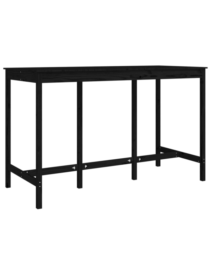 imagem de vidaXL Mesa de bar 180x80x110 cm pinho maciço preto1