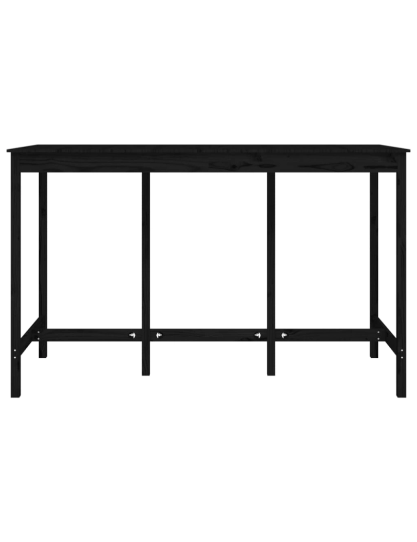 imagem de vidaXL Mesa de bar 180x80x110 cm pinho maciço preto4