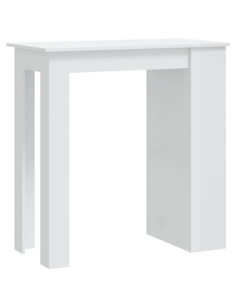 imagem de vidaXL Mesa de bar c/ prateleiras 102x50x103,5 cm branco brilhante1