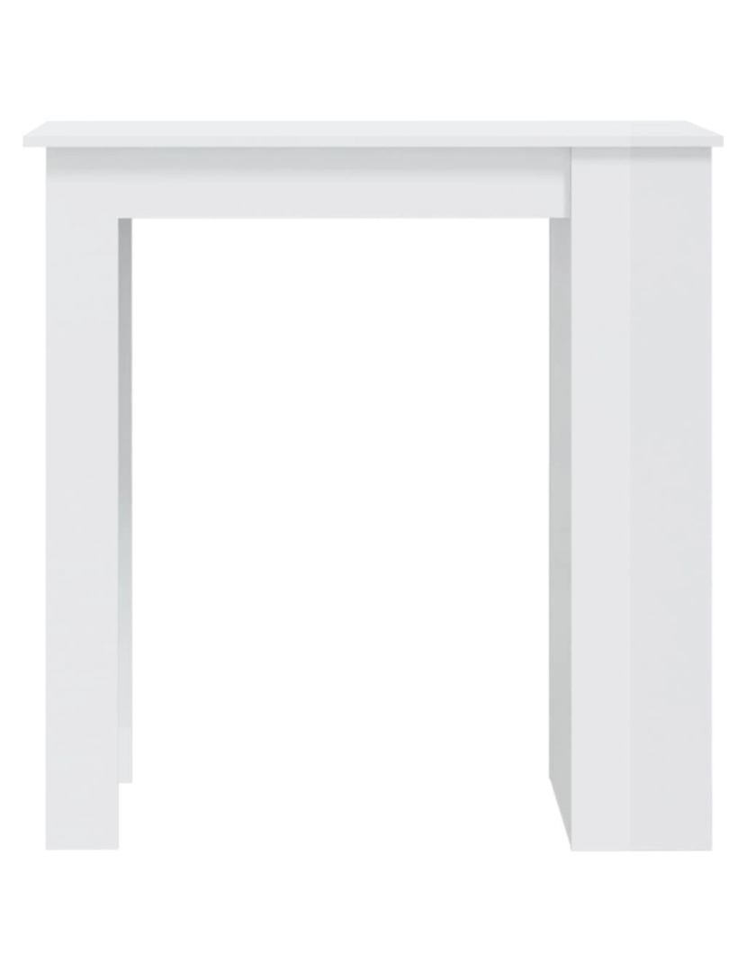 imagem de vidaXL Mesa de bar c/ prateleiras 102x50x103,5 cm branco brilhante6