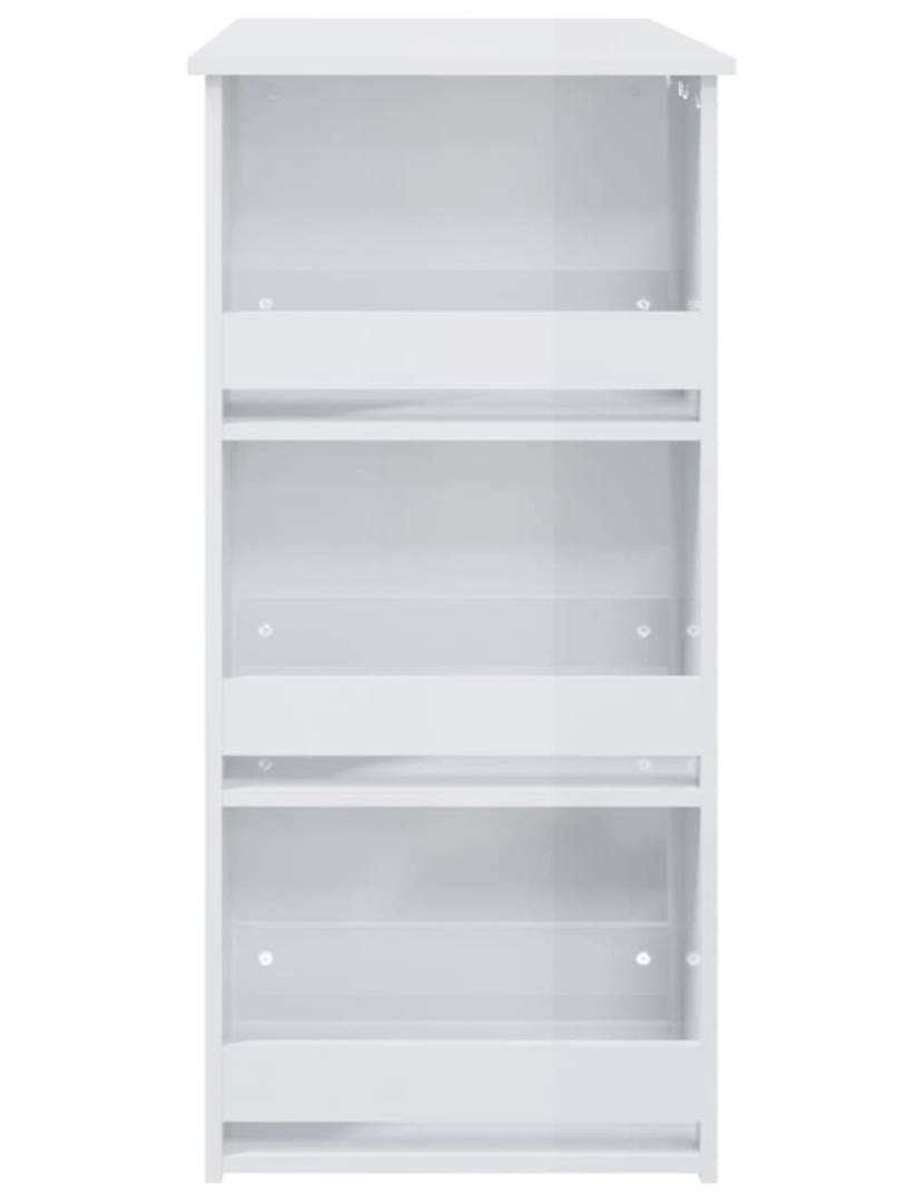 imagem de vidaXL Mesa de bar c/ prateleiras 102x50x103,5 cm branco brilhante7