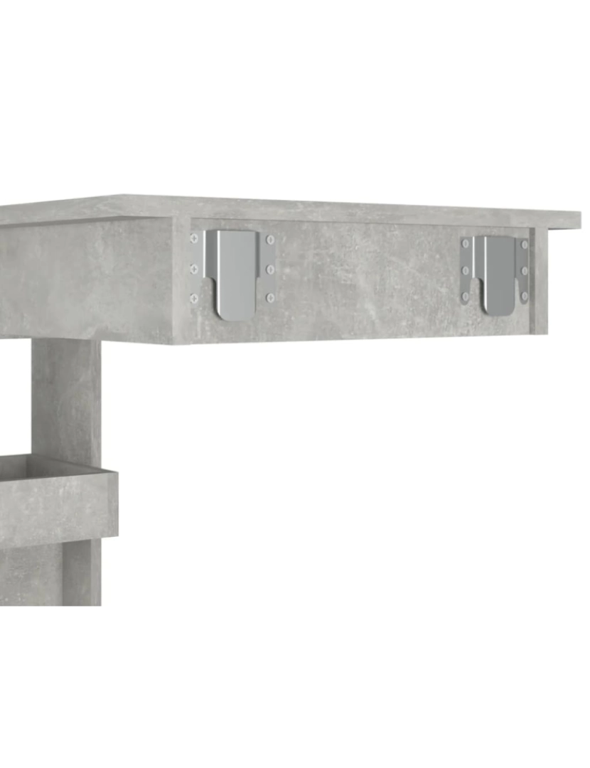 imagem de vidaXL Mesa bar parede 102x45x103,5cm derivados madeira cinza cimento9