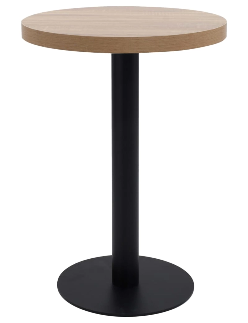 imagem de vidaXL Mesa bistrô 60 cm MDF castanho-claro2