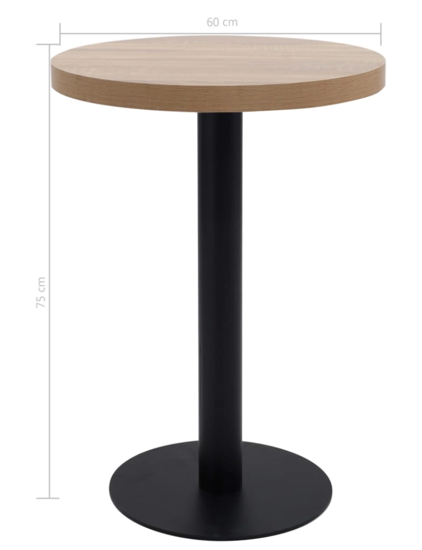 imagem de vidaXL Mesa bistrô 60 cm MDF castanho-claro6