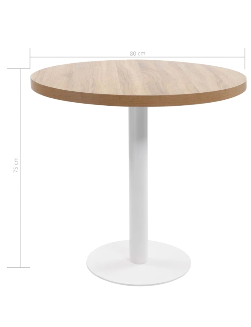 imagem de vidaXL Mesa bistrô 80 cm MDF castanho-claro6