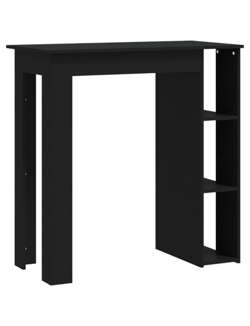 imagem de vidaXL Mesa de bar com prateleiras contraplacado 102x50x103,5 cm preto1