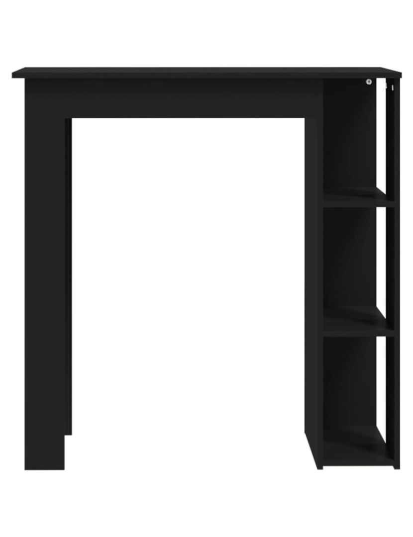 imagem de vidaXL Mesa de bar com prateleiras contraplacado 102x50x103,5 cm preto4