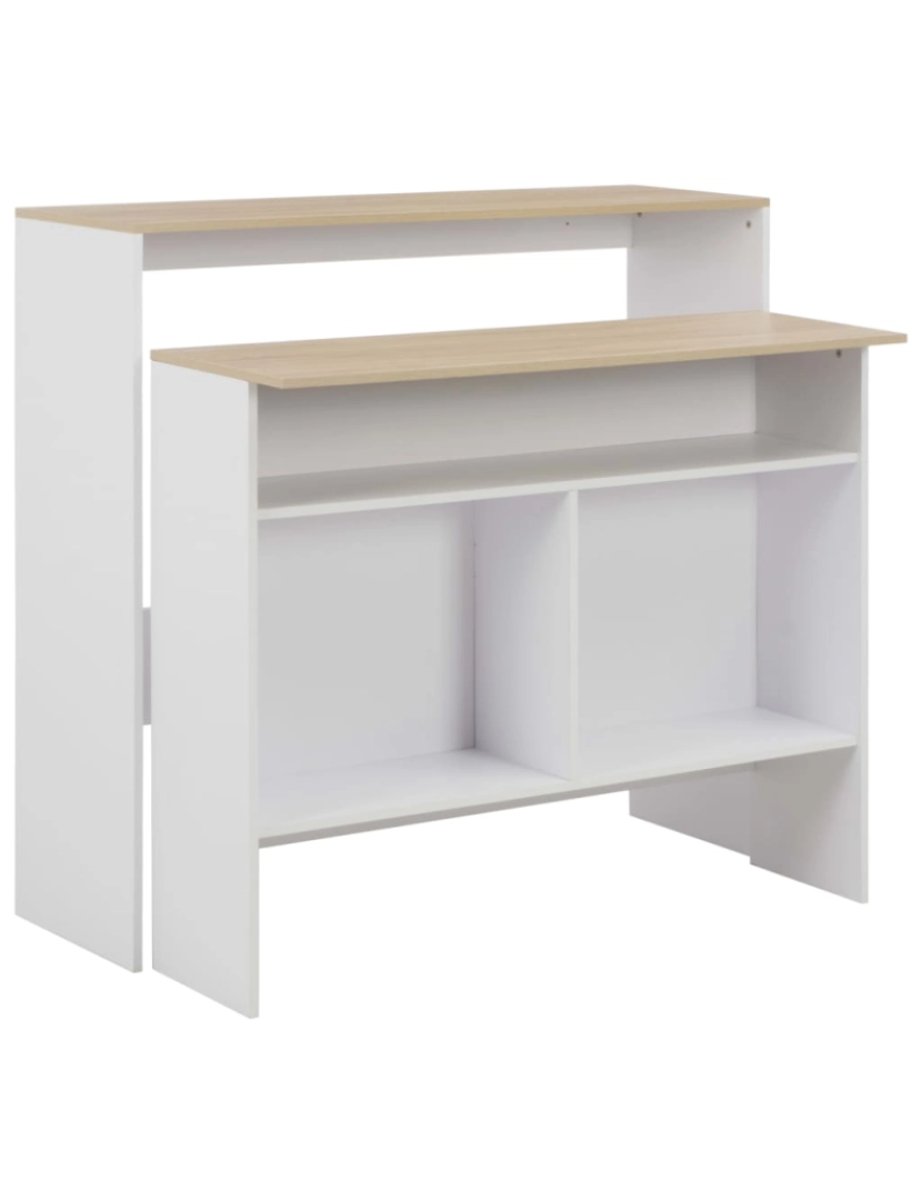 Vidaxl - vidaXL Mesa de bar com 2 tampos 130x40x120 cm branco e carvalho