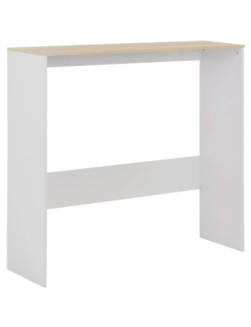 imagem de vidaXL Mesa de bar com 2 tampos 130x40x120 cm branco e carvalho8