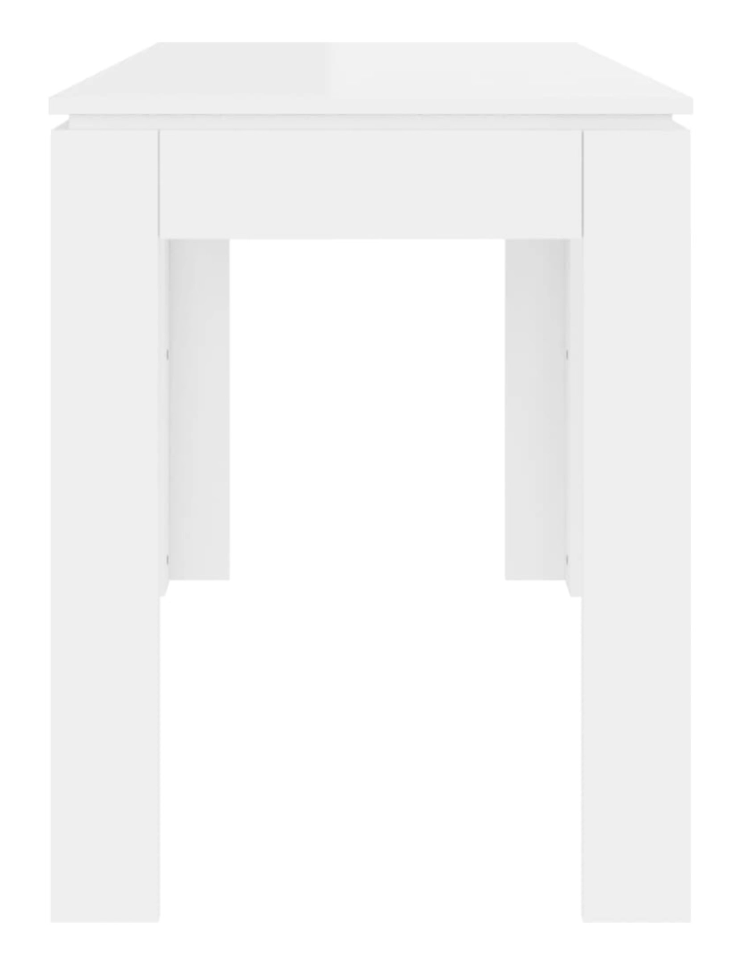 imagem de vidaXL Mesa de jantar 120x60x76 cm contraplacado branco brilhante6