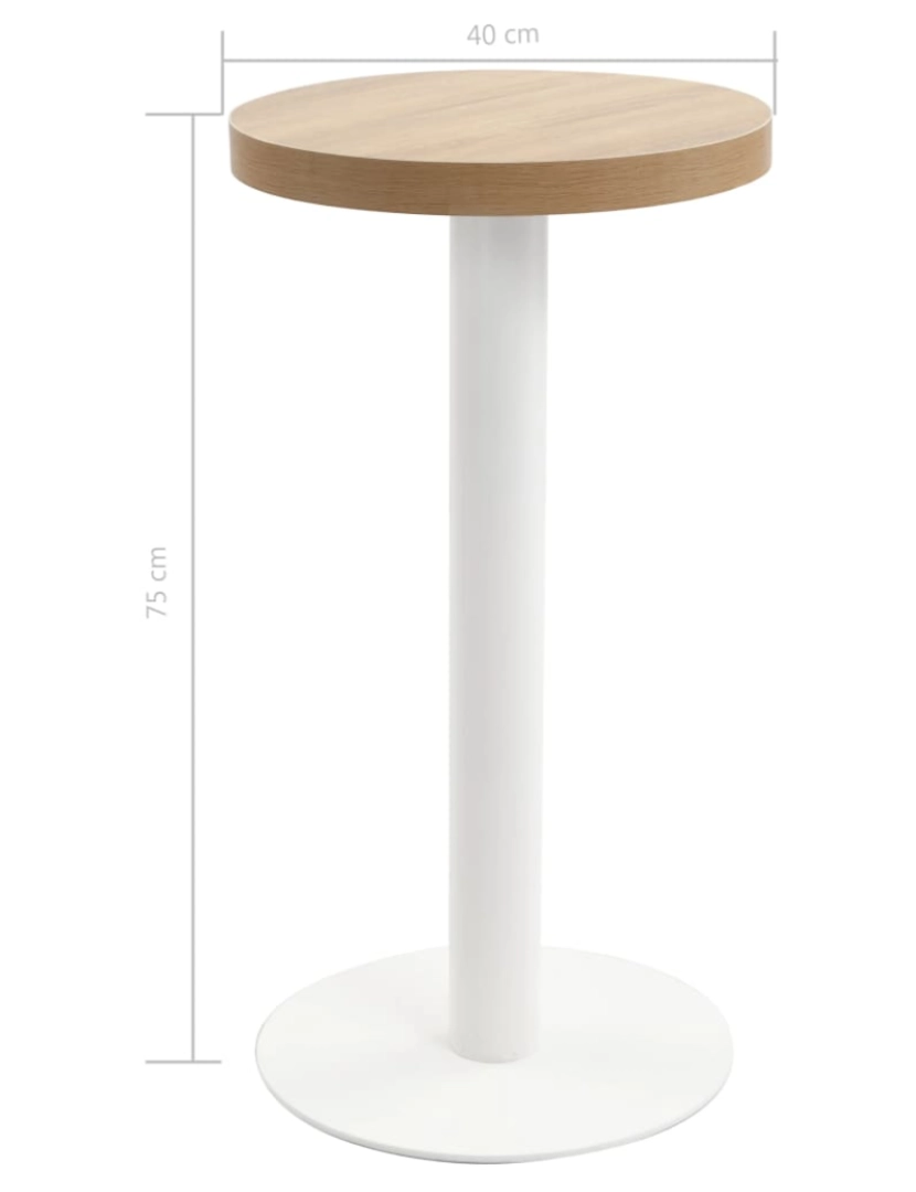 imagem de vidaXL Mesa bistrô 40 cm MDF castanho-claro6