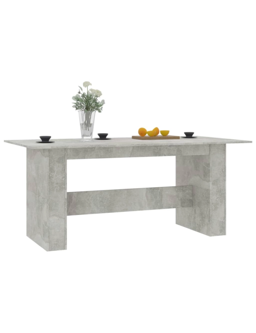 imagem de vidaXL Mesa de jantar 180x90x76 cm contraplacado cinzento cimento4