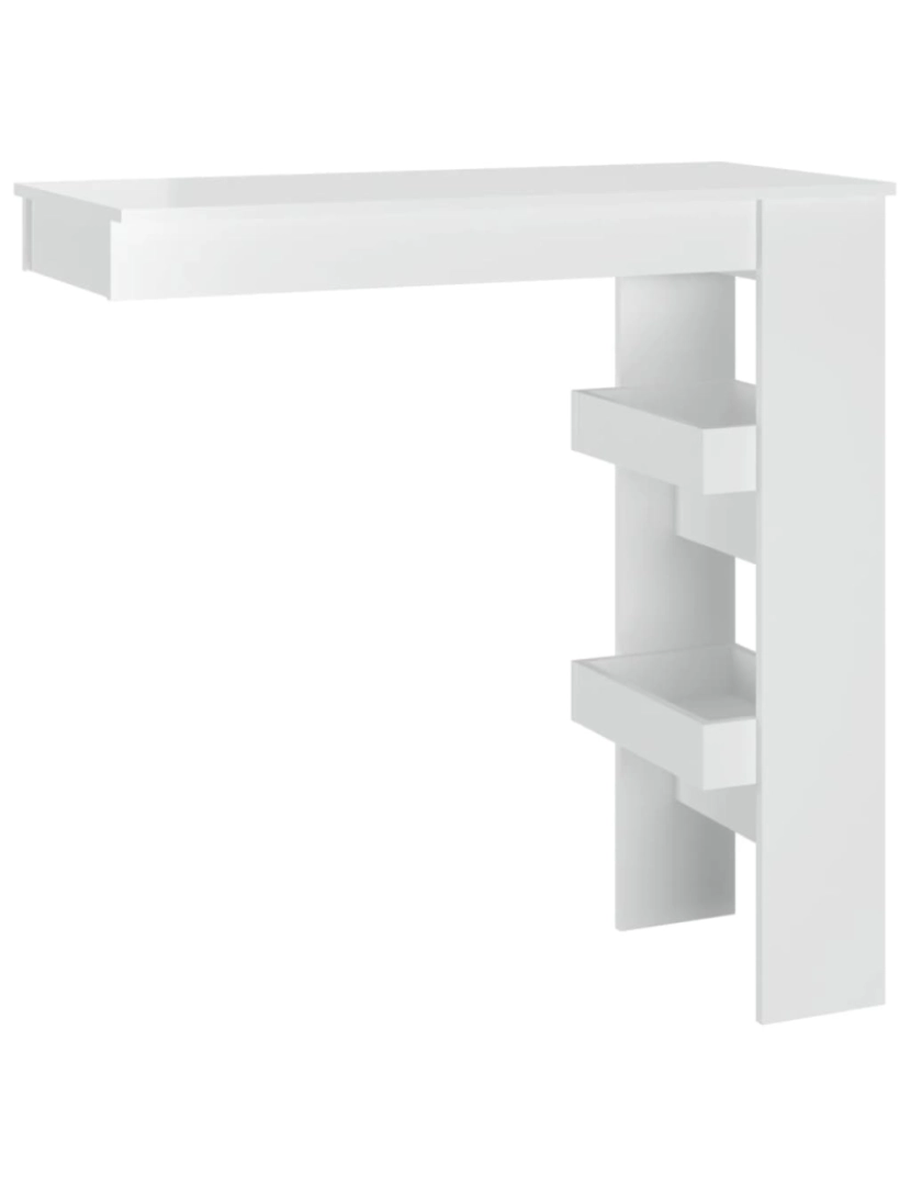 Vidaxl - vidaXL Mesa bar parede 102x45x103,5cm derivados madeira branco brilh.