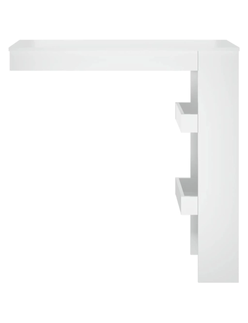 imagem de vidaXL Mesa bar parede 102x45x103,5cm derivados madeira branco brilh.4