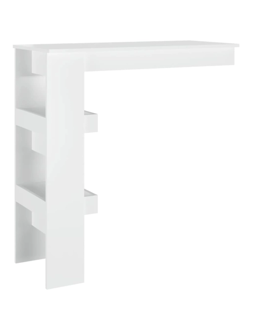 imagem de vidaXL Mesa bar parede 102x45x103,5cm derivados madeira branco brilh.6