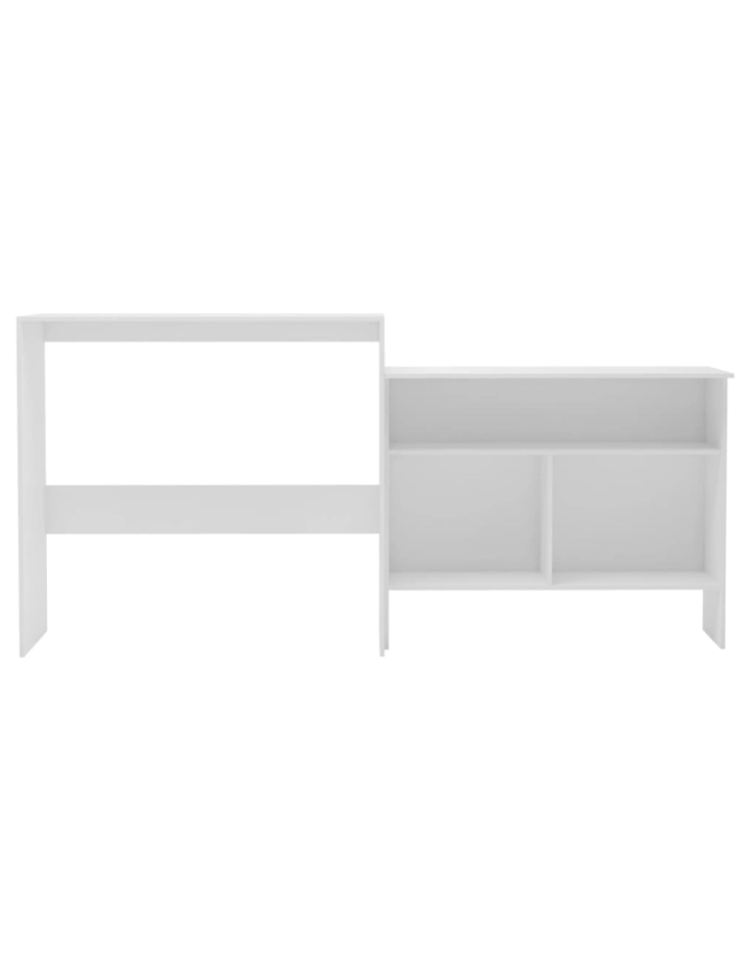 imagem de vidaXL Mesa de bar com 2 tampos branco 130x40x120 cm4