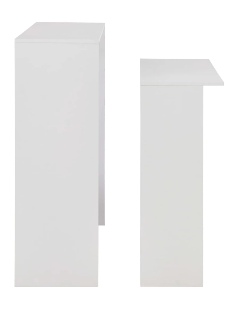 imagem de vidaXL Mesa de bar com 2 tampos branco 130x40x120 cm7