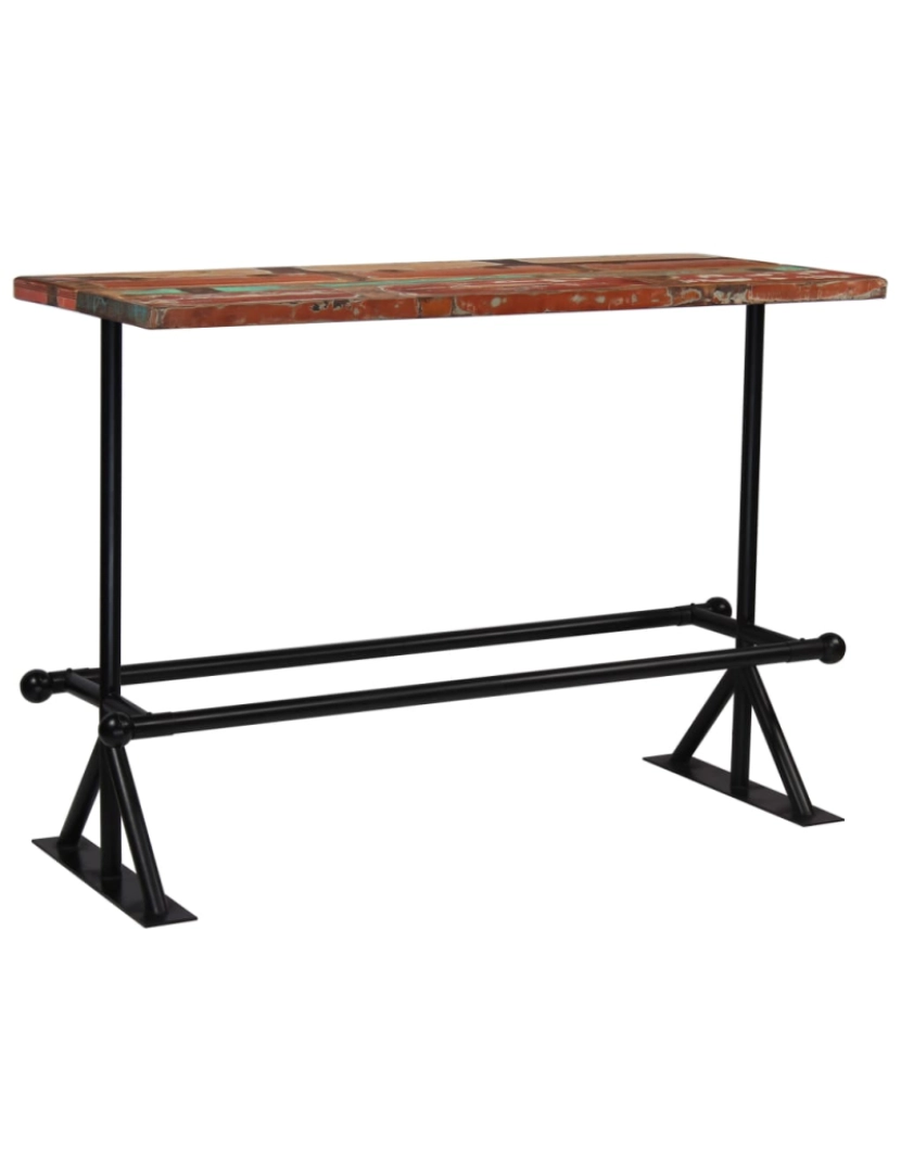 Vidaxl - vidaXL Mesa de bar madeira recuperada maciça multicor 150x70x107 cm