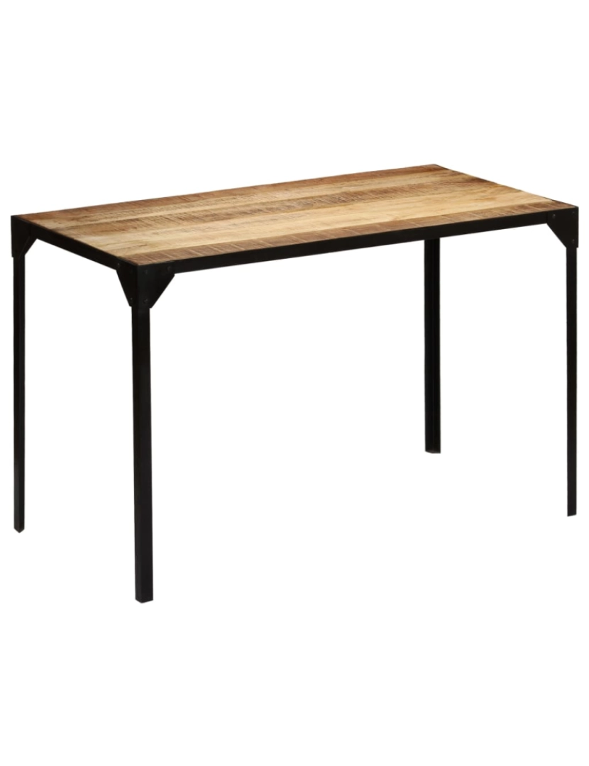 imagem de vidaXL Mesa jantar madeira de mangueira maciça áspera + aço 120 cm11