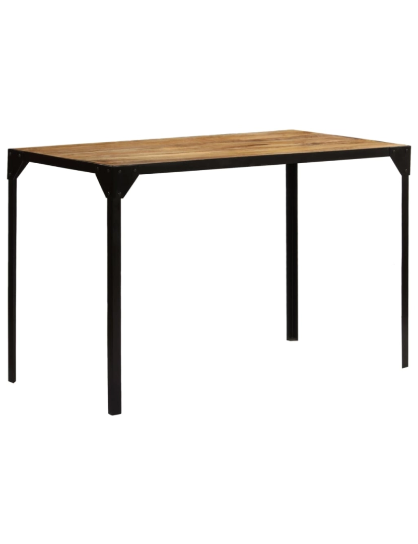 imagem de vidaXL Mesa jantar madeira de mangueira maciça áspera + aço 120 cm2