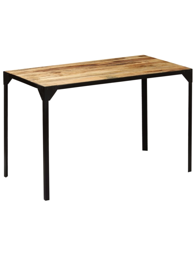 imagem de vidaXL Mesa jantar madeira de mangueira maciça áspera + aço 120 cm3