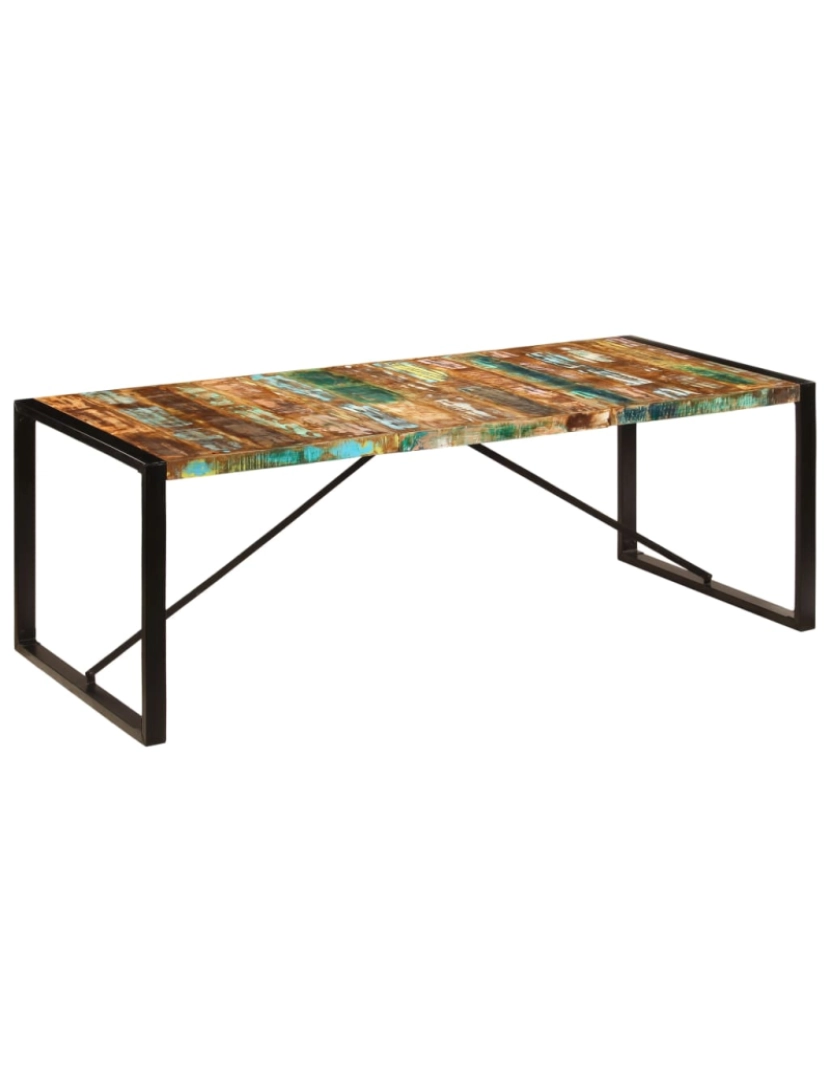 imagem de vidaXL Mesa de jantar madeira recuperada maciça 220x100x75 cm10