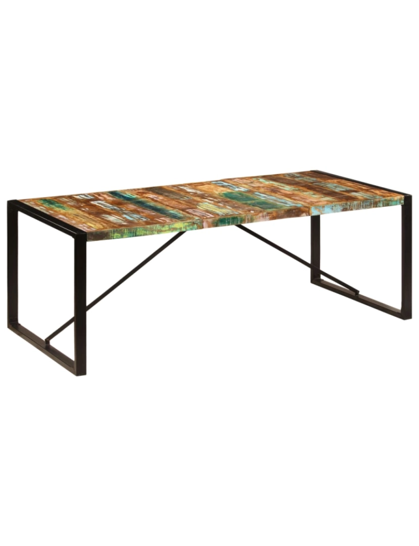 imagem de vidaXL Mesa de jantar madeira recuperada maciça 220x100x75 cm11