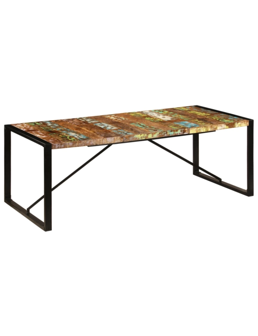 imagem de vidaXL Mesa de jantar madeira recuperada maciça 220x100x75 cm8