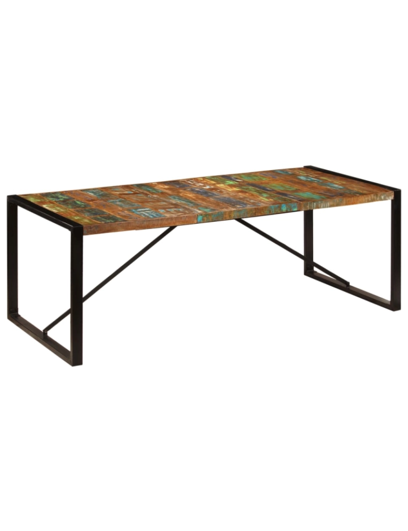 imagem de vidaXL Mesa de jantar madeira recuperada maciça 220x100x75 cm9