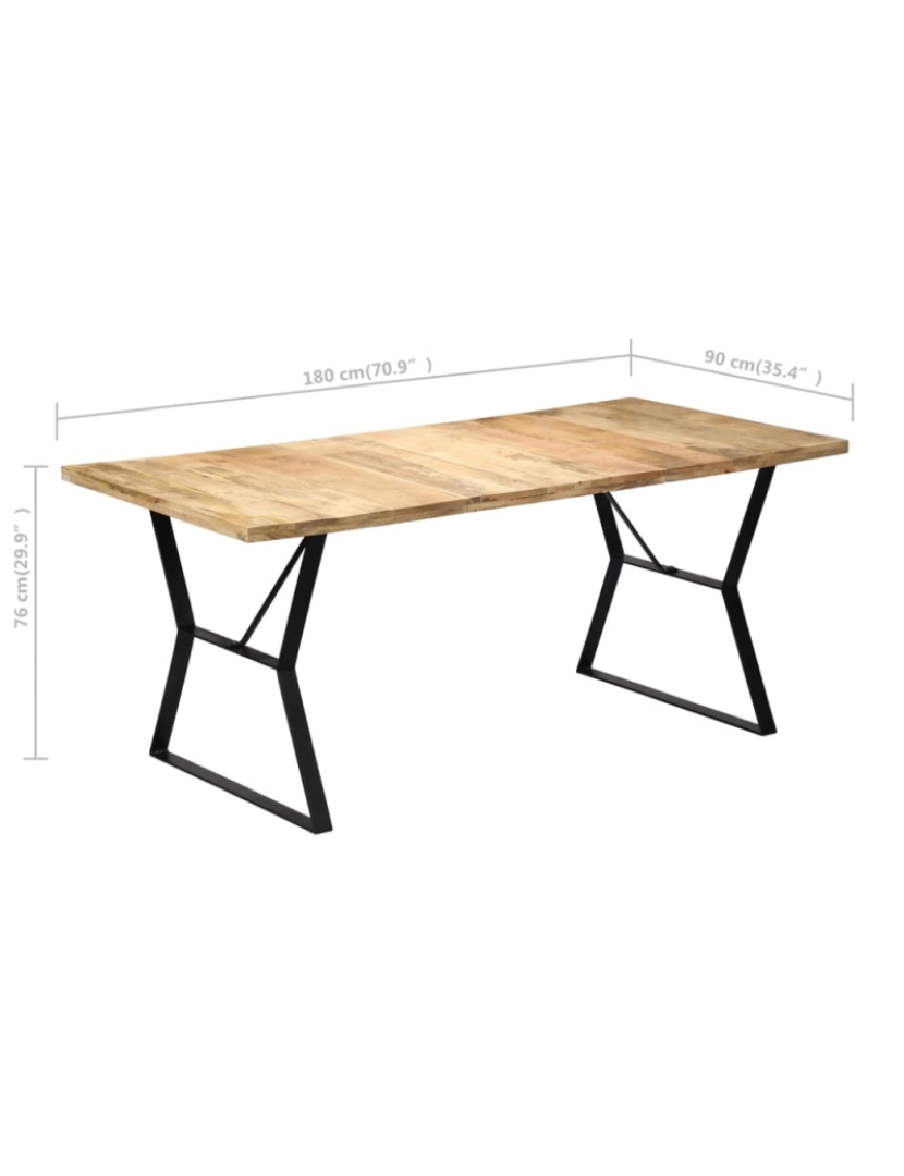 imagem de vidaXL Mesa de jantar 180x90x76 cm madeira de mangueira maciça9