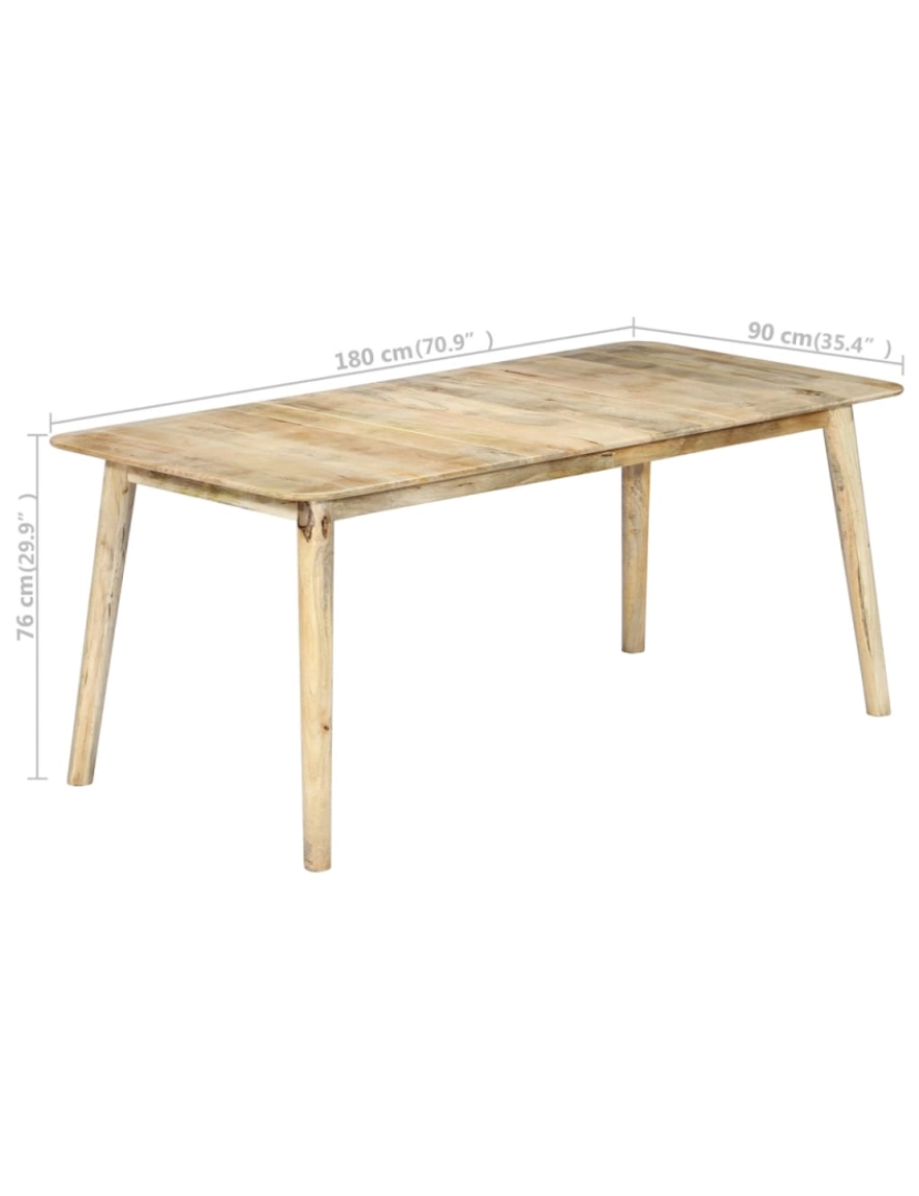 imagem de vidaXL Mesa de jantar madeira de mangueira maciça 180x90x76 cm8