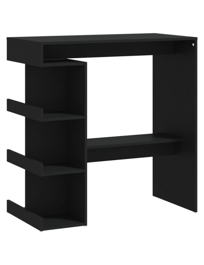 Vidaxl - vidaXL Mesa de bar c/ prateleiras 100x50x101,5 cm contraplacado preto