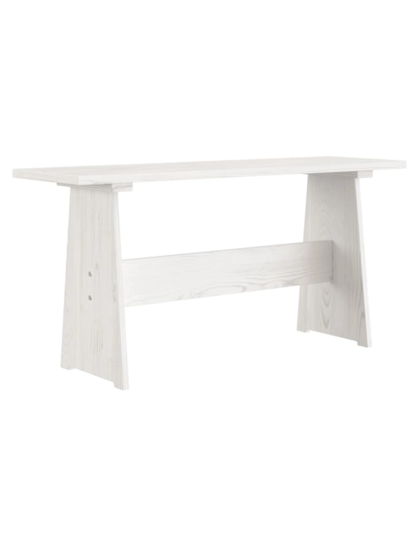 imagem de vidaXL Mesa de jantar com banco pinho maciço branco4