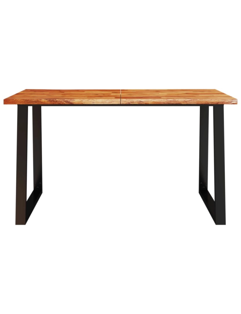 imagem de vidaXL Mesa de jantar c/ bordas vivas 140x80x75 cm acácia maciça5