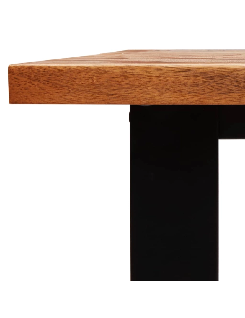 imagem de vidaXL Mesa de jantar c/ bordas vivas 140x80x75 cm acácia maciça9