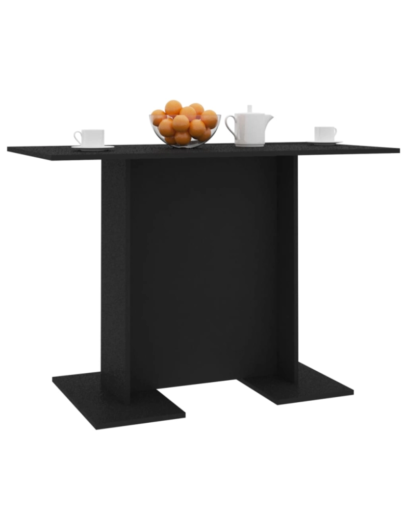 imagem de vidaXL Mesa de jantar 110x60x75 cm contraplacado preto6