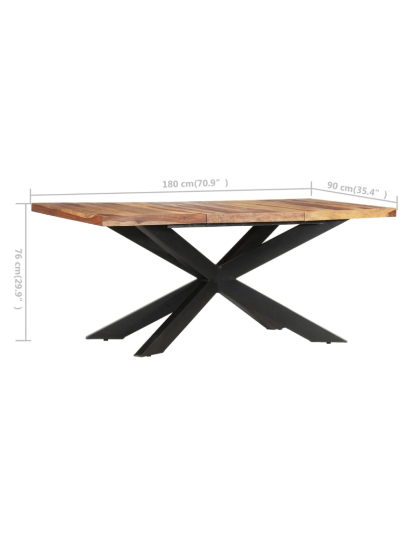 imagem de vidaXL Mesa de jantar 180x90x76 cm madeira de sheesham maciça6