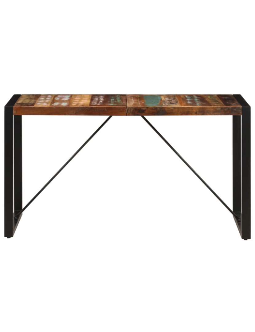 imagem de vidaXL Mesa de jantar 140x70x75 cm madeira recuperada maciça3