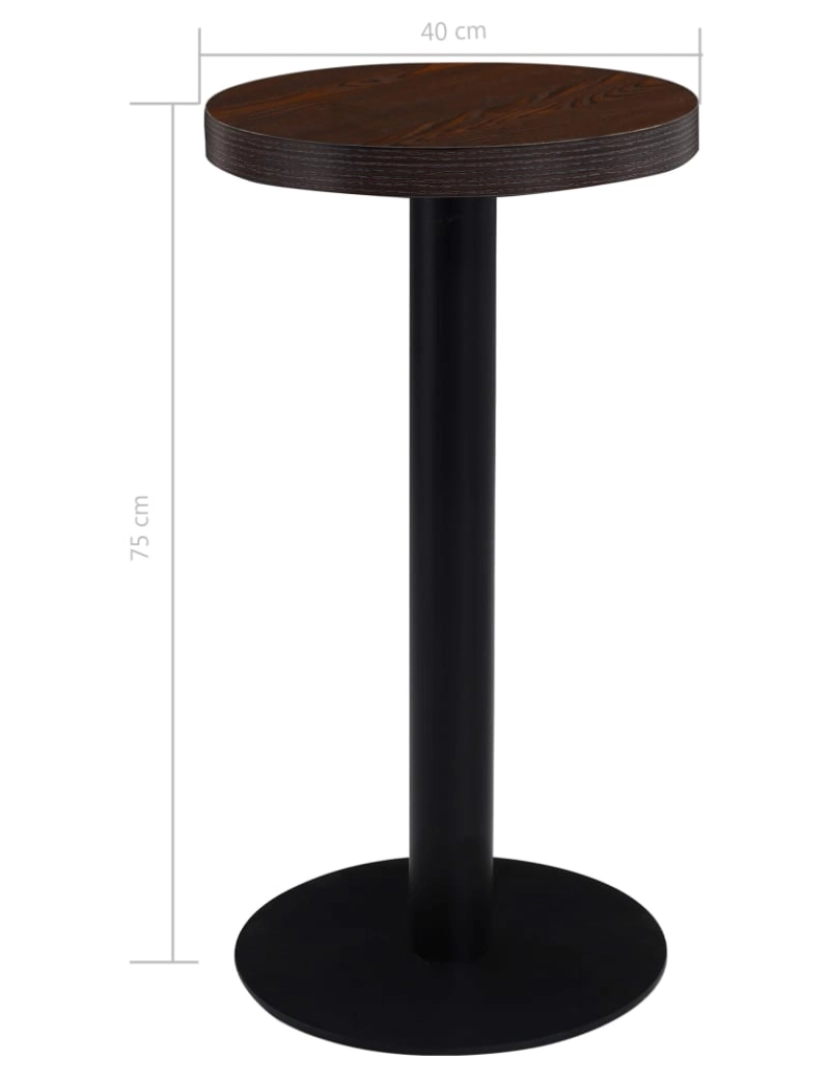 imagem de vidaXL Mesa bistrô 40 cm MDF castanho-escuro6