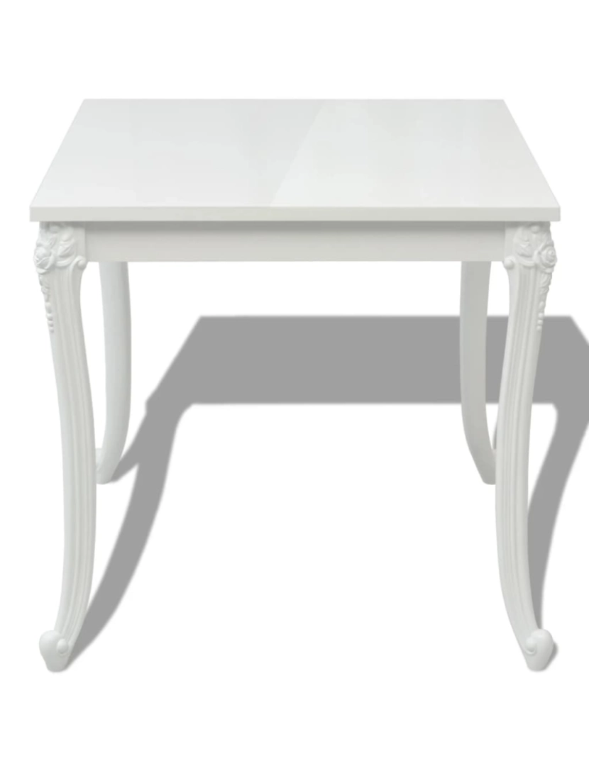 imagem de vidaXL Mesa de jantar, 80x80x76 cm, branco brilhante4