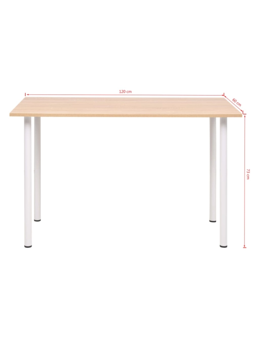 imagem de vidaXL Mesa de jantar 120x60x73 cm cor carvalho e branco6