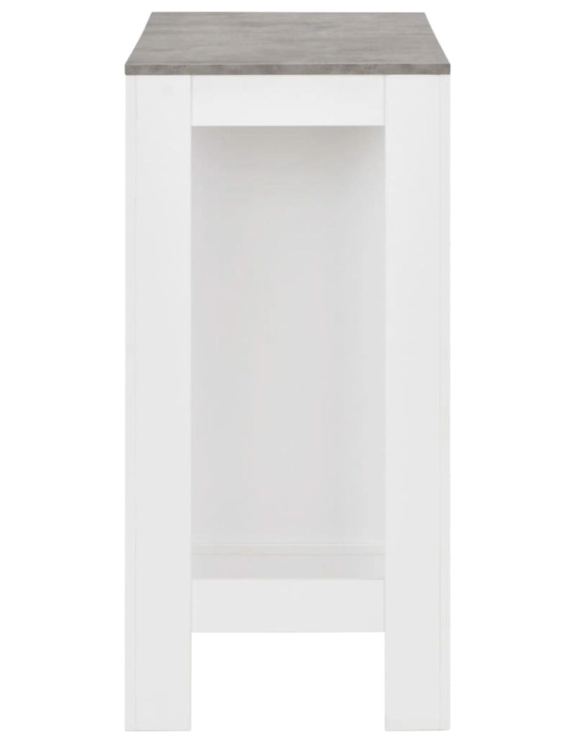 imagem de vidaXL Mesa de bar com prateleira branco 110x50x103 cm5
